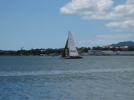 34 Kiwi America s Cup yacht exercising on the harbour